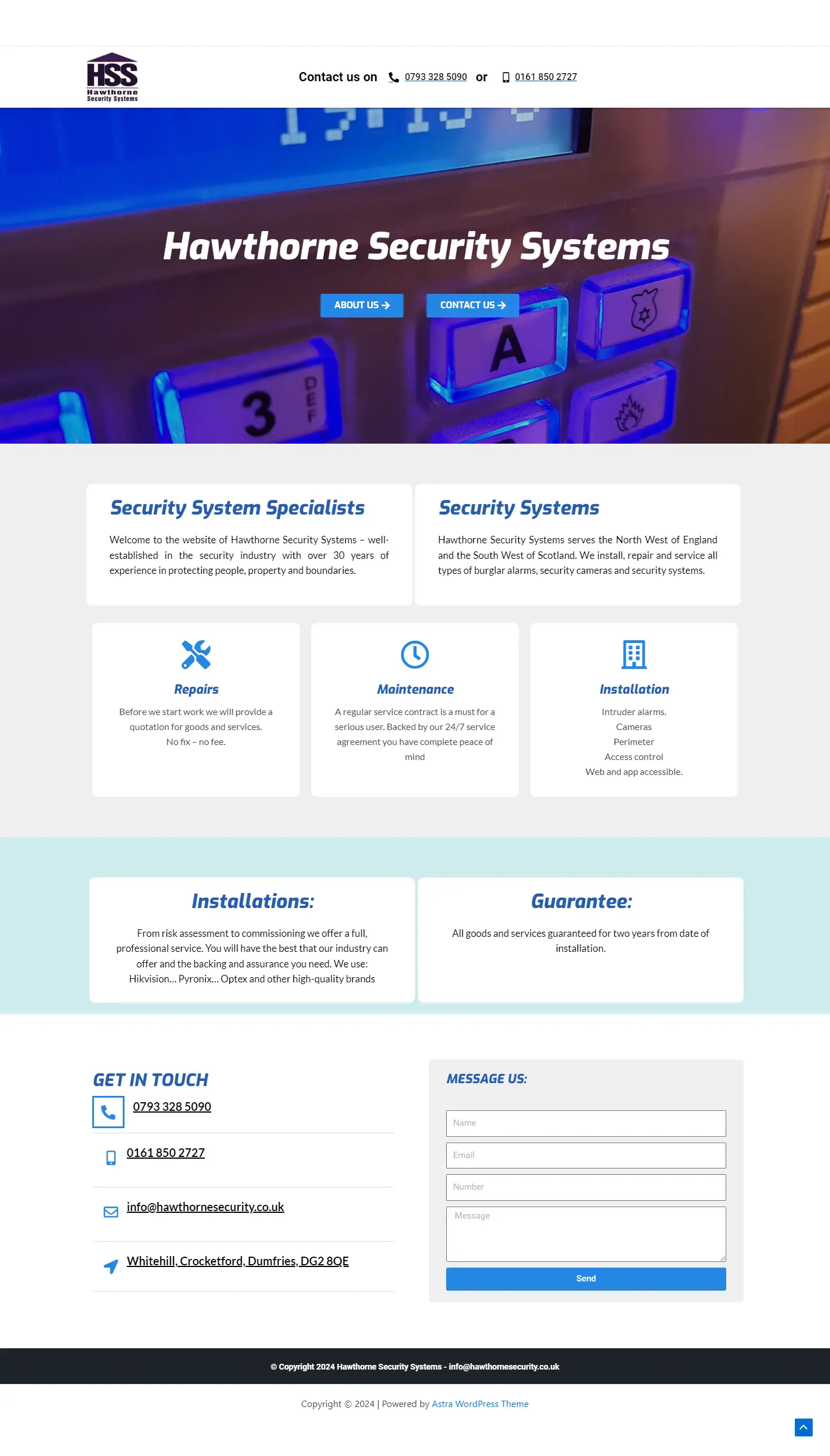 landing page about security