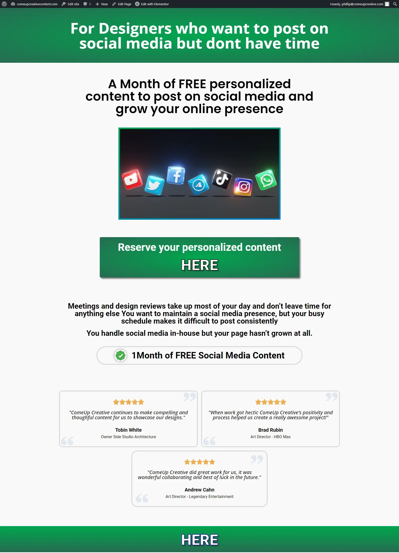 Social-media-Landing-page